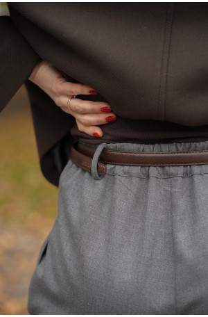 Wełniane spodnie z prostą nogawką i gumą w pasie | Marisol