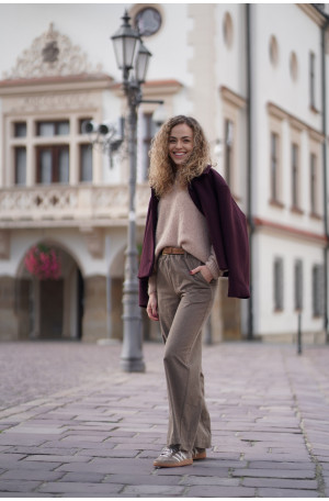 Wełniane spodnie z prostą nogawką i gumą w pasie | Marisol