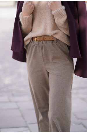 Wełniane spodnie z prostą nogawką i gumą w pasie | Marisol