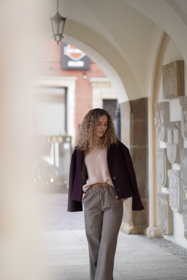 Wełniane spodnie z prostą nogawką i gumą w pasie | Marisol