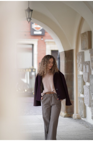 Wełniane spodnie z prostą nogawką i gumą w pasie | Marisol