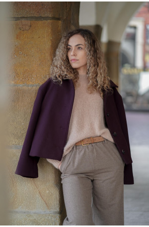 Wełniane spodnie z prostą nogawką i gumą w pasie | Marisol