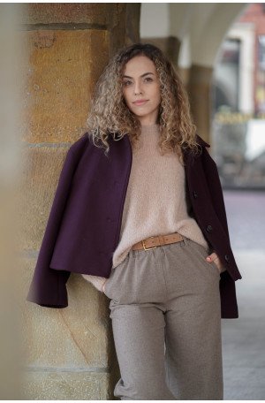 Wełniane spodnie z prostą nogawką i gumą w pasie | Marisol