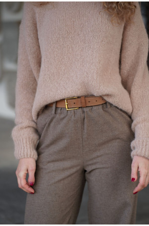 Wełniane spodnie z prostą nogawką i gumą w pasie | Marisol