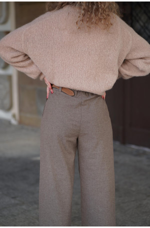 Wełniane spodnie z prostą nogawką i gumą w pasie | Marisol