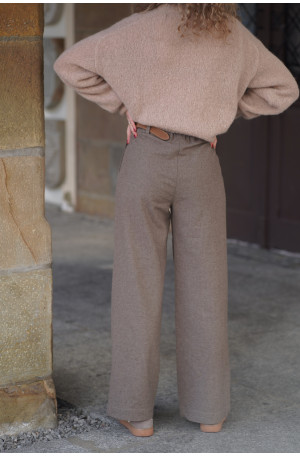 Wełniane spodnie z prostą nogawką i gumą w pasie | Marisol