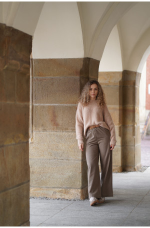 Wełniane spodnie z prostą nogawką i gumą w pasie | Marisol