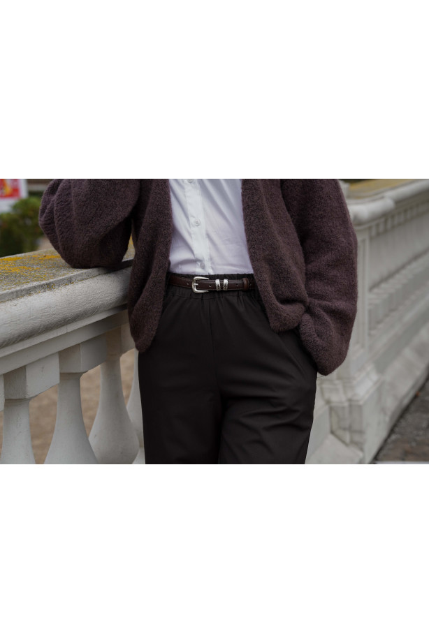 Wełniane spodnie z prostą nogawką i gumą w pasie | Marisol Wełniane spodnie z prostą nogawką i gumą w pasie | Marisol