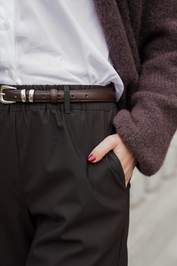 Wełniane spodnie z prostą nogawką i gumą w pasie | Marisol Wełniane spodnie z prostą nogawką i gumą w pasie | Marisol