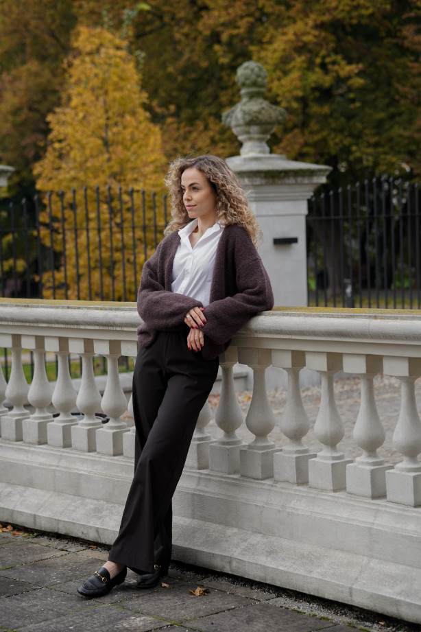 Wełniane spodnie z prostą nogawką i gumą w pasie | Marisol Wełniane spodnie z prostą nogawką i gumą w pasie | Marisol