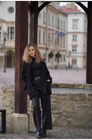 Wełniane spodnie z prostą nogawką i gumą w pasie | Marisol