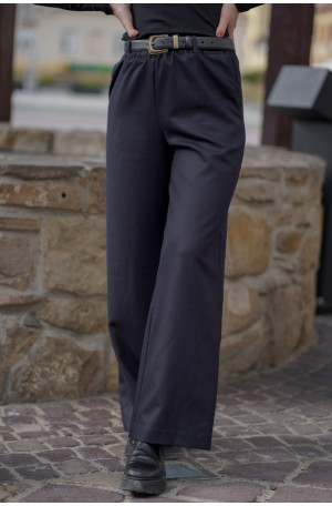 Wełniane spodnie z prostą nogawką i gumą w pasie | Marisol