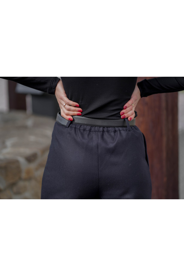 Wełniane spodnie z prostą nogawką i gumą w pasie | Marisol Wełniane spodnie z prostą nogawką i gumą w pasie | Marisol