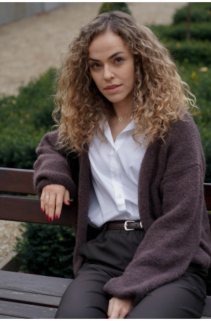 Kardigan typu chmurka wykonany z suri alpaca | Marisol