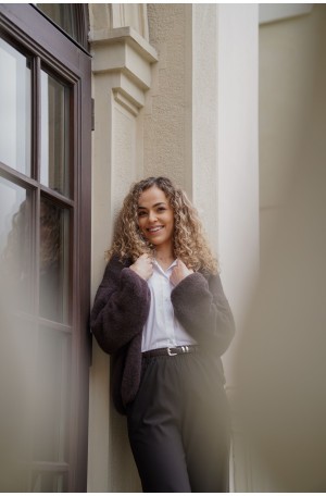 Kardigan typu chmurka wykonany z suri alpaca | Marisol