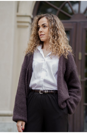 Kardigan typu chmurka wykonany z suri alpaca | Marisol