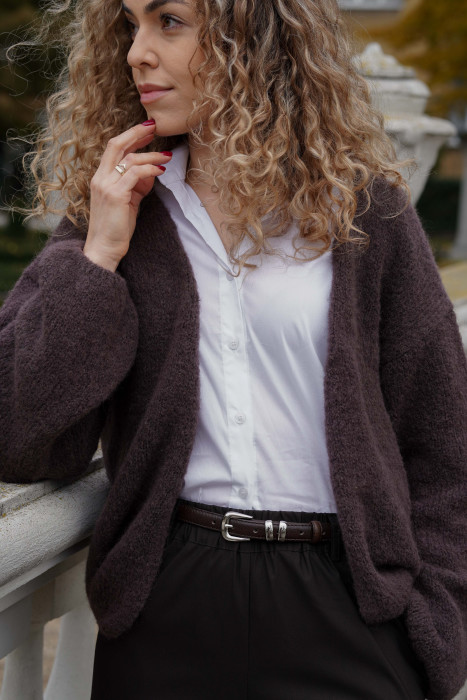 Kardigan typu chmurka wykonany z suri alpaca | Marisol