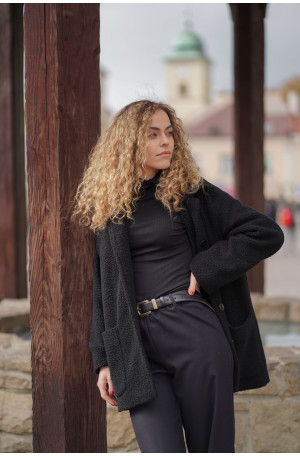 Kurtka Marlow – długa kurtka z wełny o strukturze baranka | Marisol