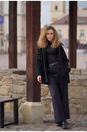 Kurtka Marlow – długa kurtka z wełny o strukturze baranka | Marisol