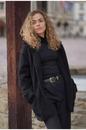 Kurtka Marlow – długa kurtka z wełny o strukturze baranka | Marisol