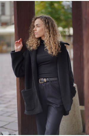 Kurtka Marlow – długa kurtka z wełny o strukturze baranka | Marisol