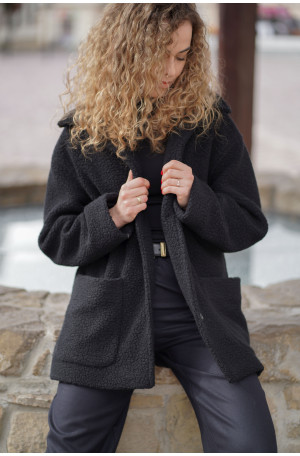 Kurtka Marlow – długa kurtka z wełny o strukturze baranka | Marisol