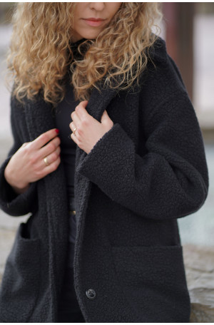 Kurtka Marlow – długa kurtka z wełny o strukturze baranka | Marisol