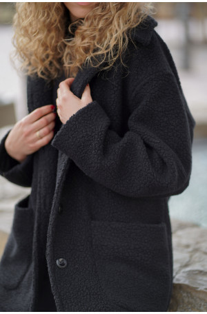 Kurtka Marlow – długa kurtka z wełny o strukturze baranka | Marisol