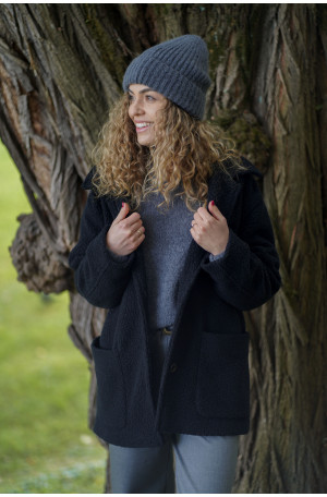 Kurtka Marlow – długa kurtka z wełny o strukturze baranka | Marisol