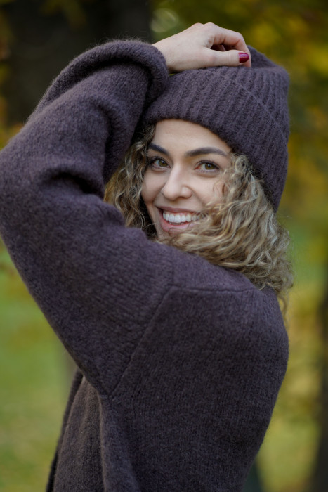 Klasyczna czekoladowa czapka z baby suri alpaki i wełny jagnięcej | MARISOL