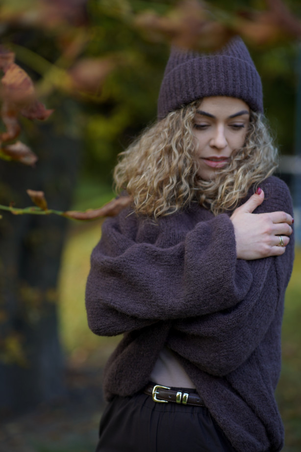 Klasyczna czekoladowa czapka z baby suri alpaki i wełny jagnięcej | MARISOL Klasyczna czekoladowa czapka z baby suri alpaki i wełny jagnięcej | MARISOL