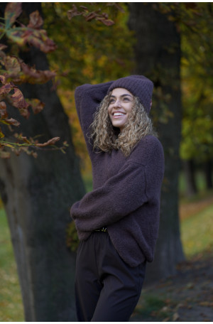 Klasyczna czekoladowa czapka z baby suri alpaki i wełny jagnięcej | MARISOL