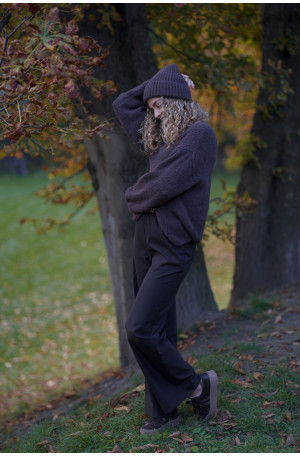 Klasyczna czekoladowa czapka z baby suri alpaki i wełny jagnięcej | MARISOL