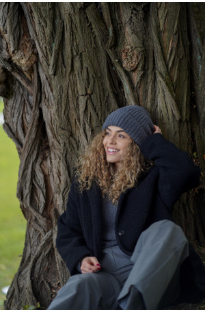 Klasyczna czapka z baby suri alpaki i wełny jagnięcej | MARISOL