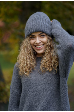 Klasyczna czapka z baby suri alpaki i wełny jagnięcej | MARISOL