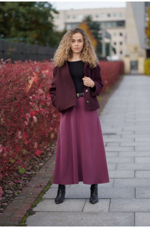 Kurtka wełniana oversize w fasonie pudełkowym – elegancka, diagonal | Marisol