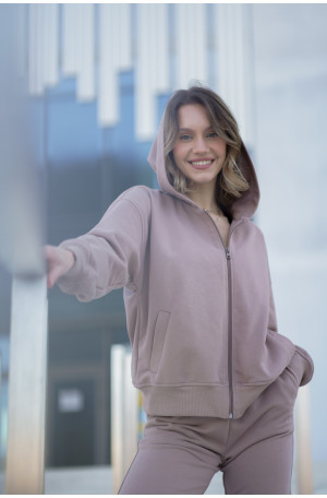 Bluza damska z kapturem na zamek – bawełna, polska produkcja | Marisol