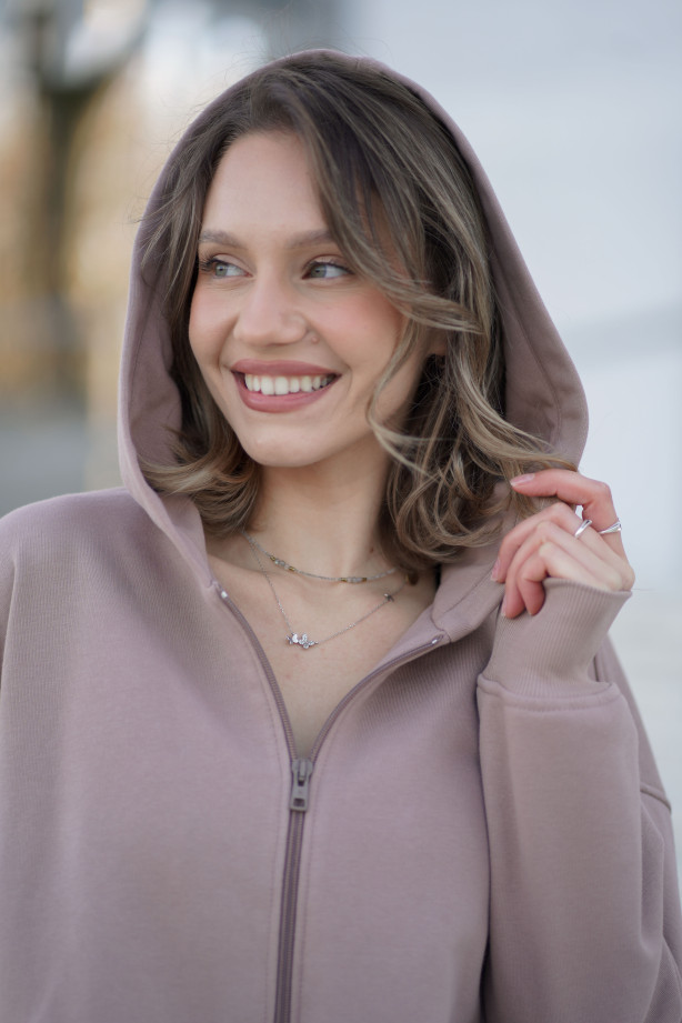 Bluza damska z kapturem na zamek – bawełna, polska produkcja | Marisol