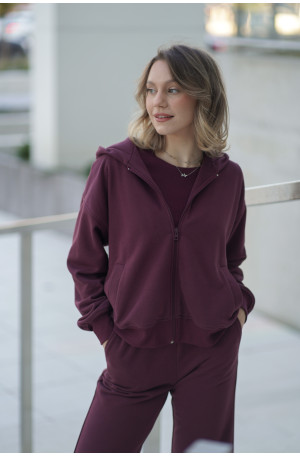 Bluza damska z kapturem na zamek – bawełna, polska produkcja | Marisol