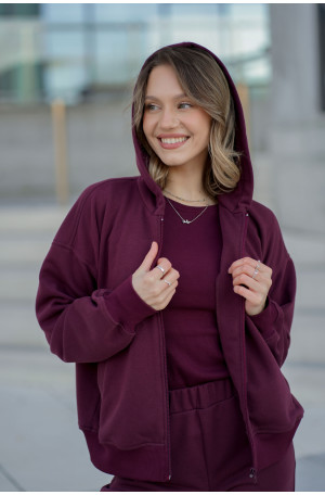 Bluza damska z kapturem na zamek – bawełna, polska produkcja | Marisol
