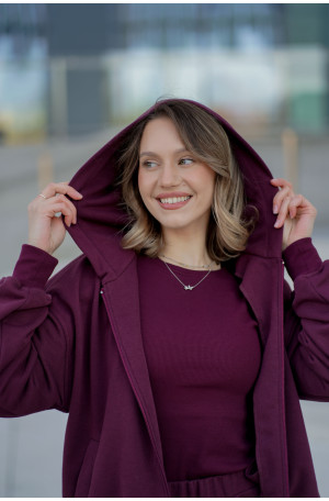 Bluza damska z kapturem na zamek – bawełna, polska produkcja | Marisol