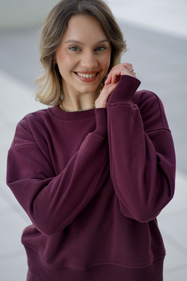 Bluza damska pudełkowa ze ściągaczem – bawełna, polska produkcja | Marisol