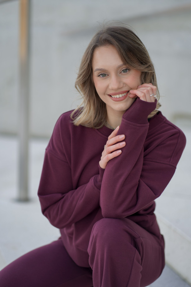 Bluza damska pudełkowa ze ściągaczem – bawełna, polska produkcja | Marisol