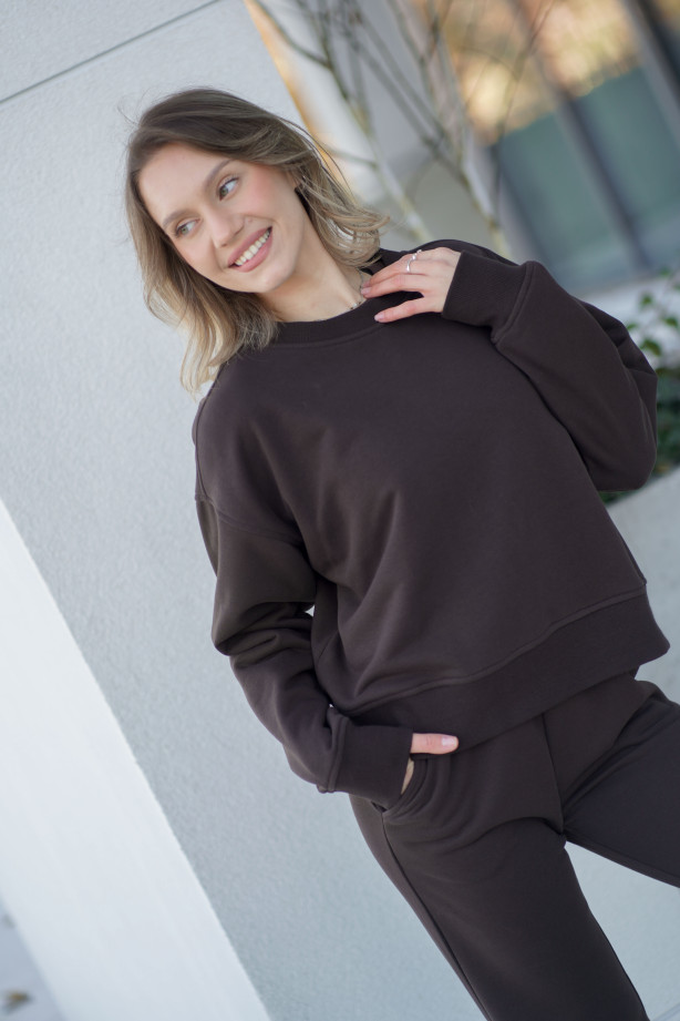 Bluza damska pudełkowa ze ściągaczem – bawełna, polska produkcja | Marisol