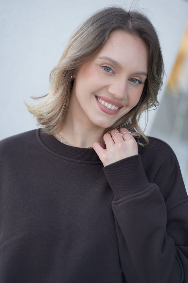 Bluza damska pudełkowa ze ściągaczem – bawełna, polska produkcja | Marisol