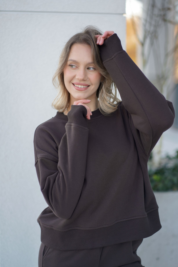 Bluza damska pudełkowa ze ściągaczem – bawełna, polska produkcja | Marisol