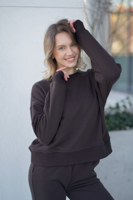 Bluza damska pudełkowa ze ściągaczem – bawełna, polska produkcja | Marisol 2