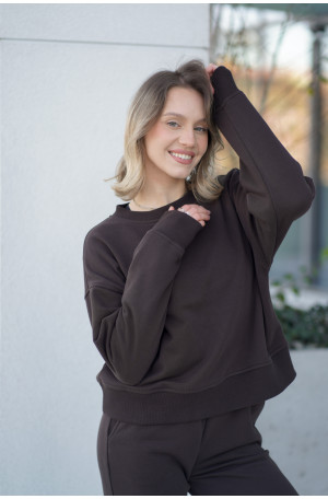 Bluza damska pudełkowa ze ściągaczem – bawełna, polska produkcja | Marisol