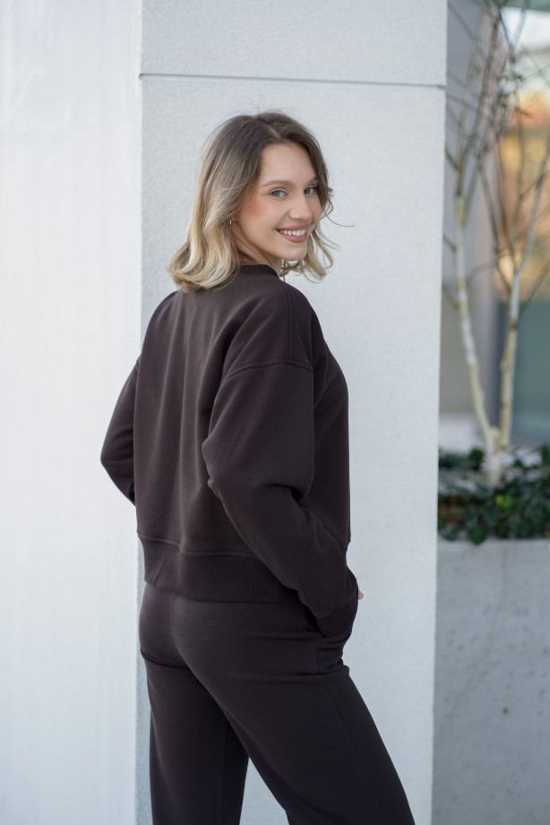 Bluza damska pudełkowa ze ściągaczem – bawełna, polska produkcja | Marisol