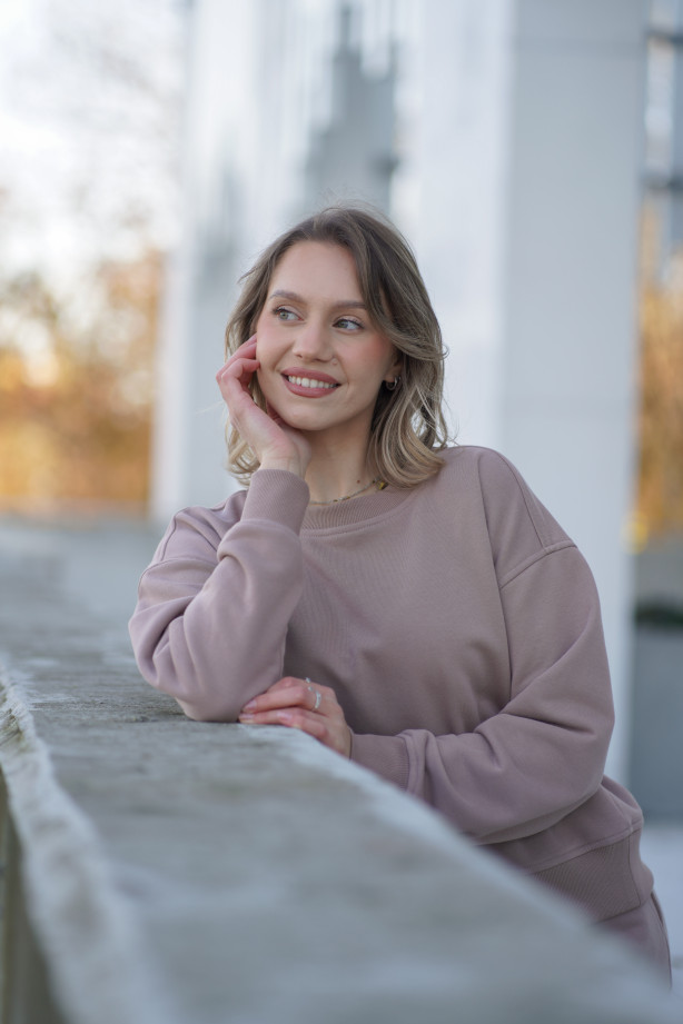 Bluza damska pudełkowa ze ściągaczem – bawełna, polska produkcja | Marisol